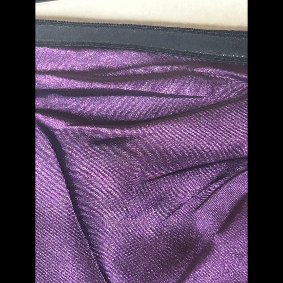 GUESS BLACK LABEL Purple Silk Strapless Dress w Velvet Design Junior Sz 3 - Picture 5 of 6